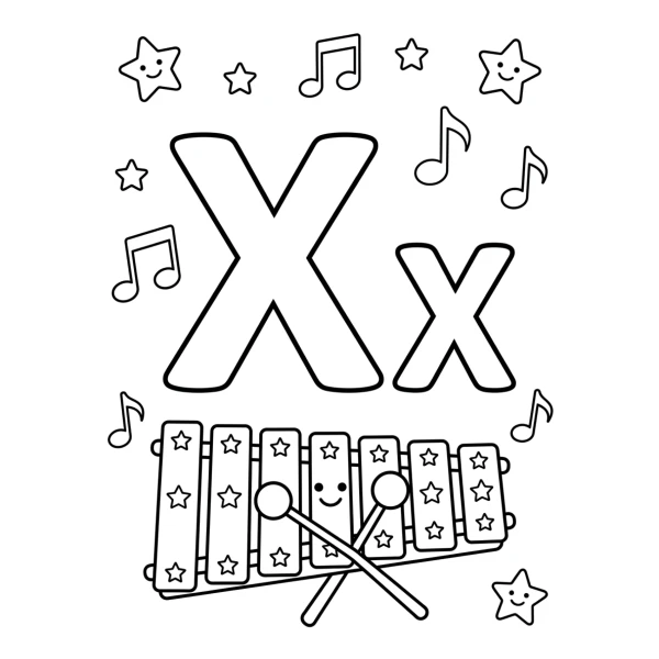 Coloriage Coloriage Lettre X à imprimer