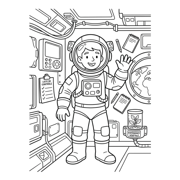 Coloriage Coloriage Astronaute Souriant à imprimer