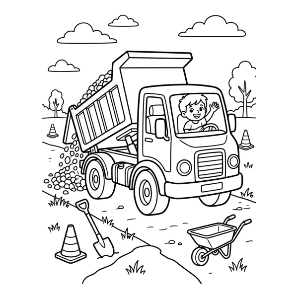 Coloriage Coloriage Camion Benne à imprimer