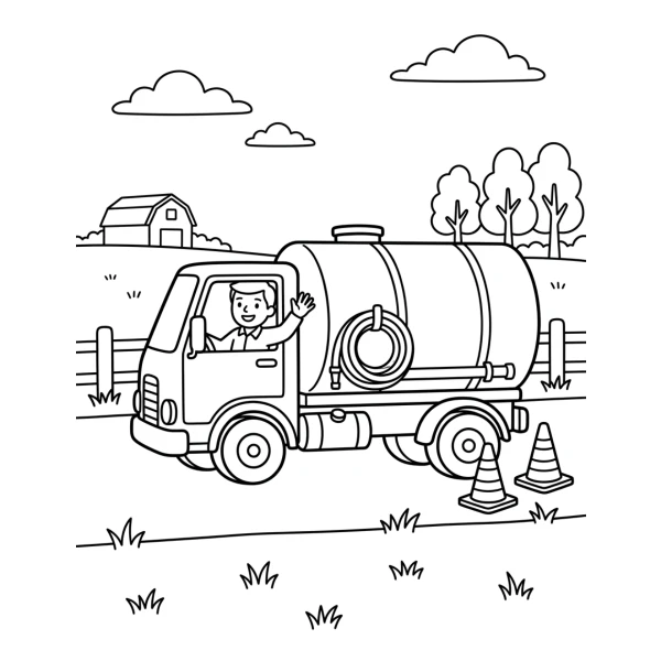 Coloriage Coloriage Camion-Citerne à imprimer