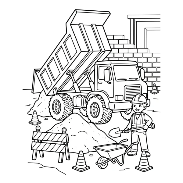 Coloriage Coloriage Camion de Chantier à imprimer