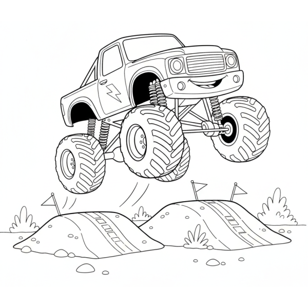 Coloriage Coloriage Camion Monstre à imprimer