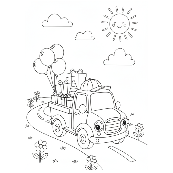 Coloriage Coloriage Camion Rigolo à imprimer