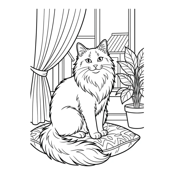 Coloriage Coloriage Chat Angora à imprimer