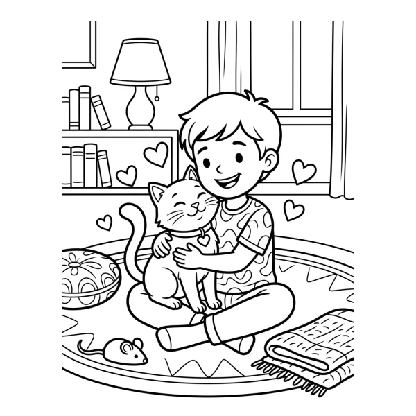 Coloriage Coloriage Chat Câlin à imprimer