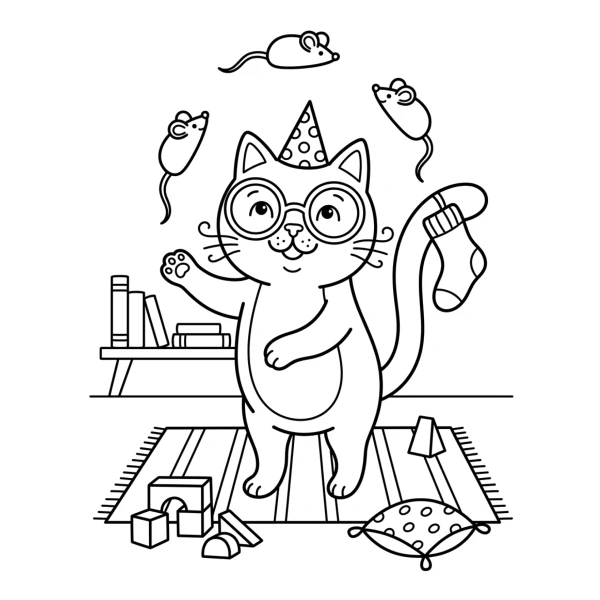 Coloriage Coloriage Chat Rigolo à imprimer