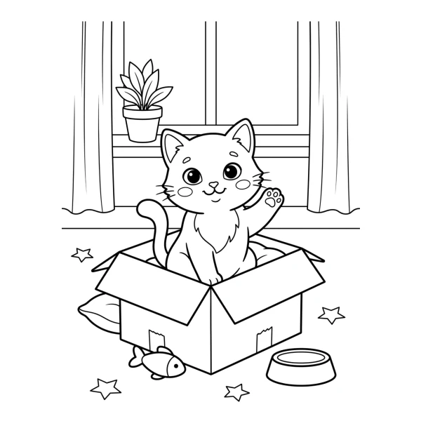 Coloriage Coloriage Chaton Mignon à imprimer