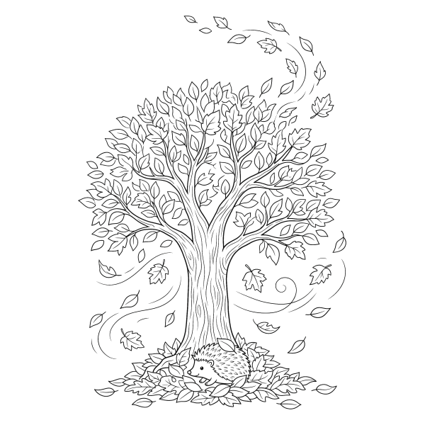 Coloriage Coloriage Arbre en Automne à imprimer