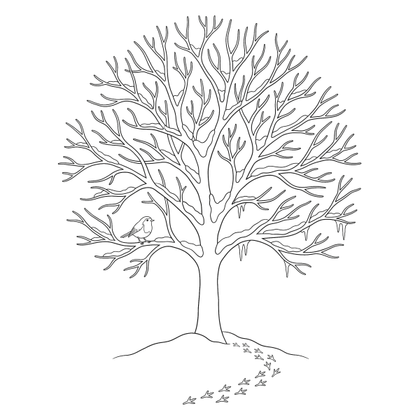 Coloriage Coloriage Arbre Enneigé à imprimer
