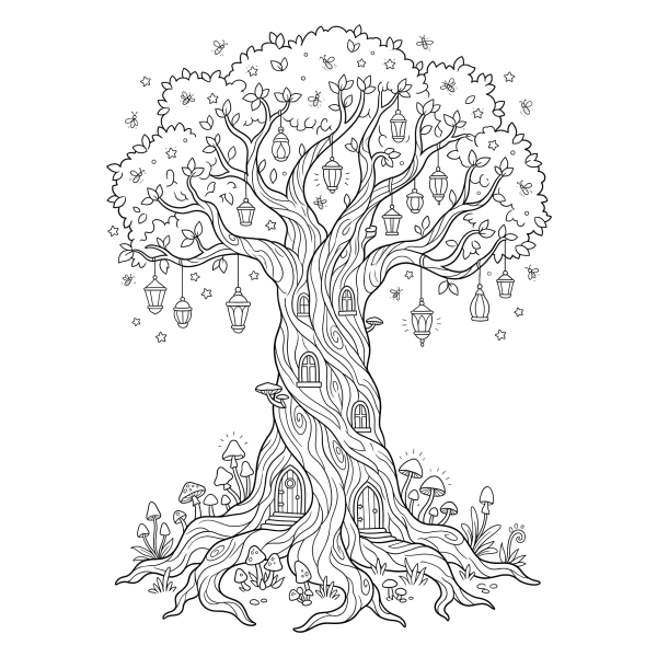 Coloriage Coloriage Arbre Magique à imprimer