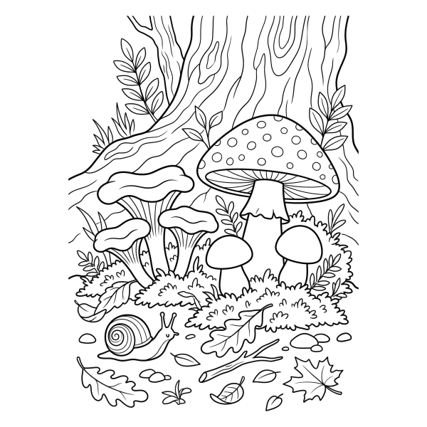 Coloriage Coloriage Automne Champignon à imprimer