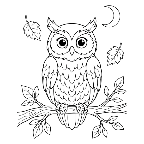 Coloriage Coloriage Automne Hibou à imprimer