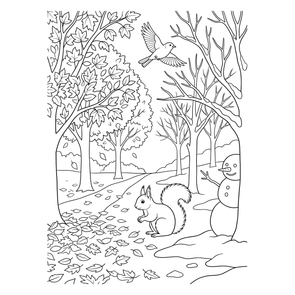 Coloriage Coloriage Automne Hiver à imprimer