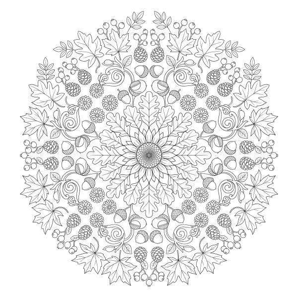 Coloriage Coloriage Automne Mandala à imprimer