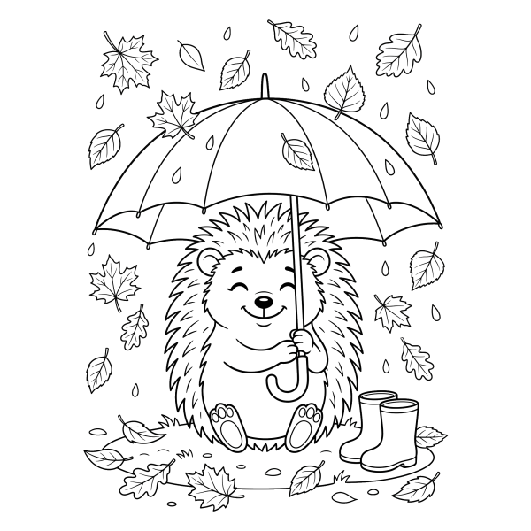 Coloriage Coloriage Automne Parapluie à imprimer