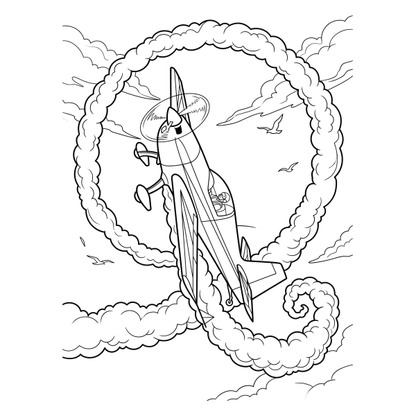 Coloriage Coloriage Avion Acrobatique à imprimer