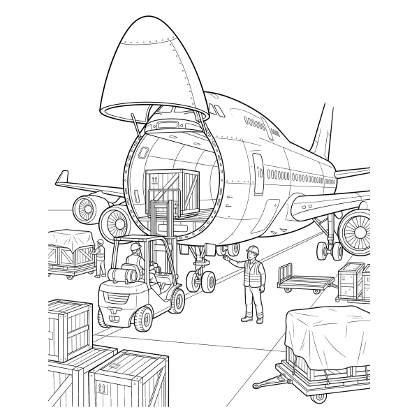 Coloriage Coloriage Avion Cargo à imprimer