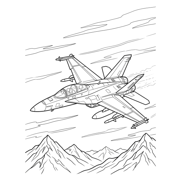 Coloriage Coloriage Avion de Chasse à imprimer