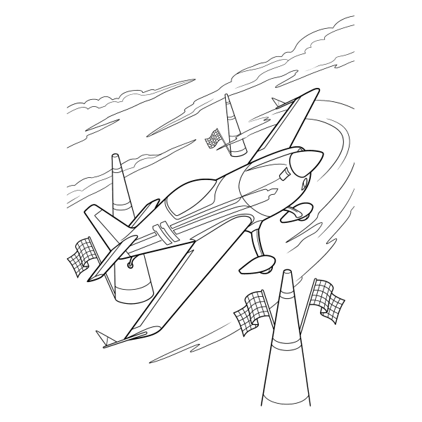 Coloriage Coloriage Avion de Course à imprimer
