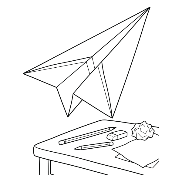 Coloriage Coloriage Avion en Papier à imprimer