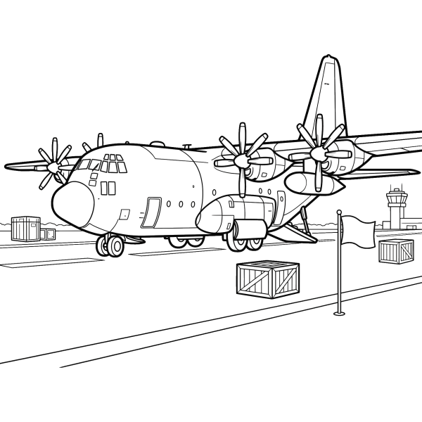 Coloriage Coloriage Avion Militaire à imprimer