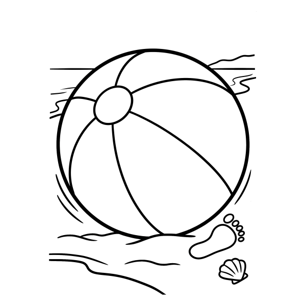 Coloriage Coloriage Ballon de Plage à imprimer