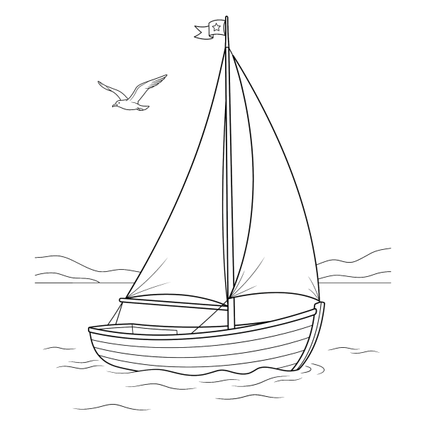 Coloriage Coloriage Bateau à Voile à imprimer