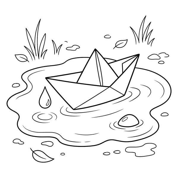 Coloriage Coloriage Bateau en Papier à imprimer