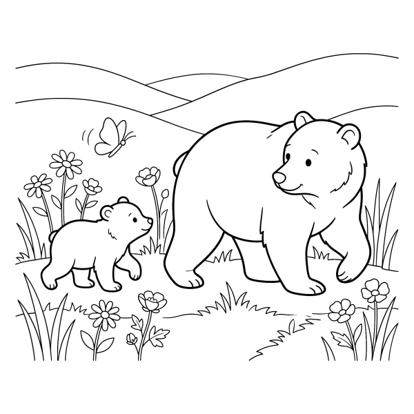 Coloriage Coloriage Bébé Ours à imprimer