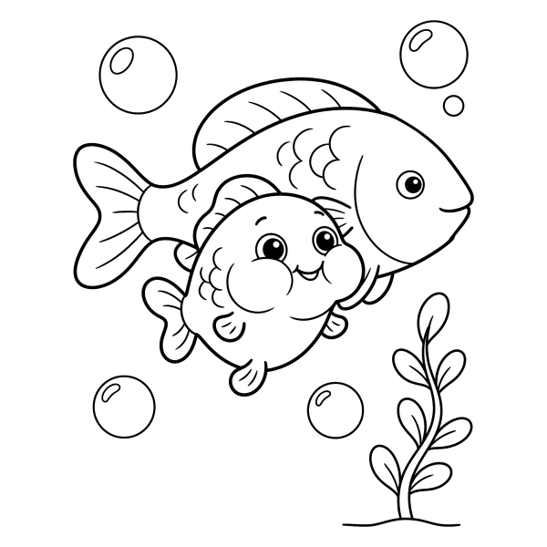 Coloriage Coloriage Bébé Poisson à imprimer