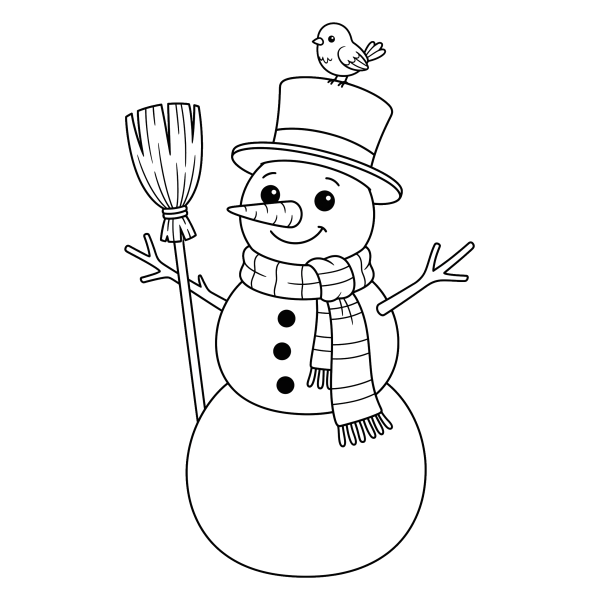 Coloriage Coloriage Bonhomme de Neige à imprimer
