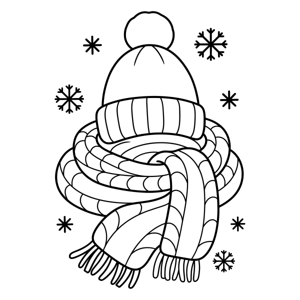 Coloriage Coloriage Bonnet et Écharpe à imprimer