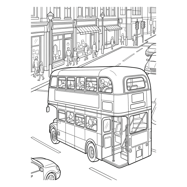 Coloriage Coloriage Bus à Impériale à imprimer