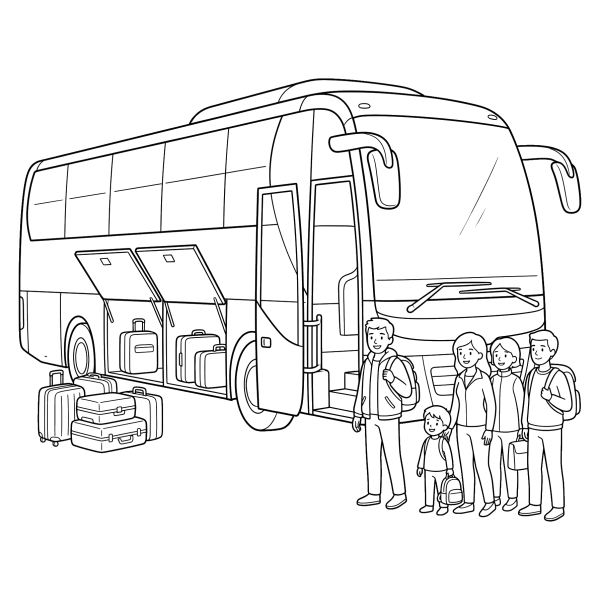 Coloriage Coloriage Bus de Tourisme à imprimer