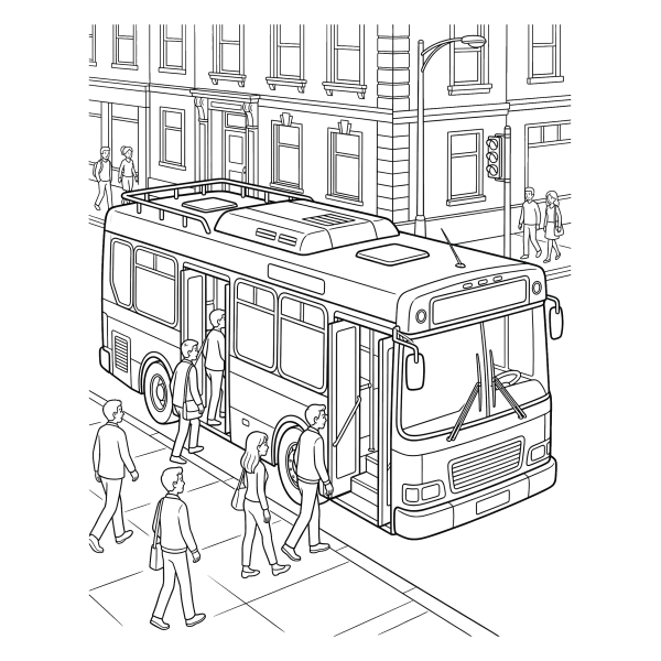 Coloriage Coloriage Bus de Ville à imprimer