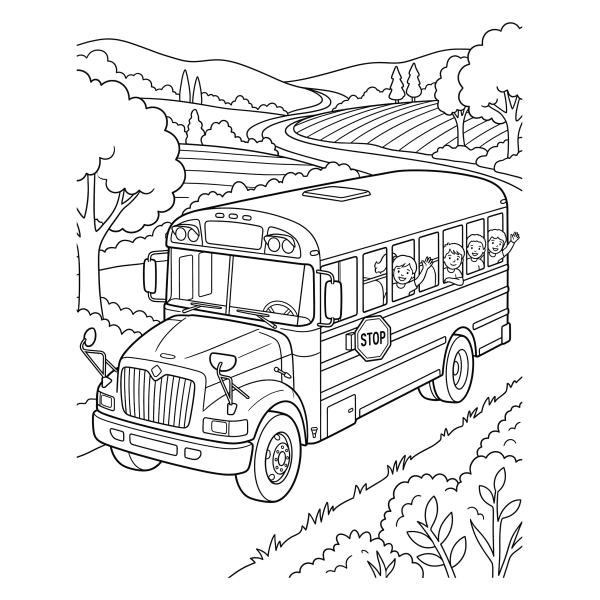 Coloriage Coloriage Bus Scolaire à imprimer
