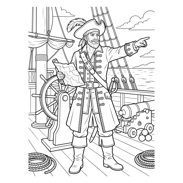 Coloriage Coloriage Capitaine Pirate à imprimer