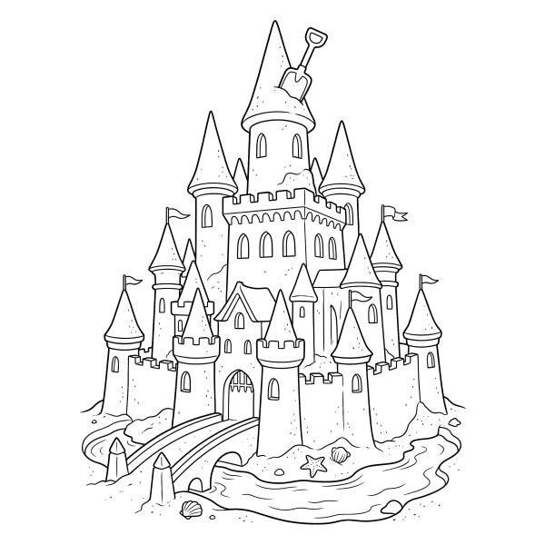 Coloriage Coloriage Château de Sable à imprimer
