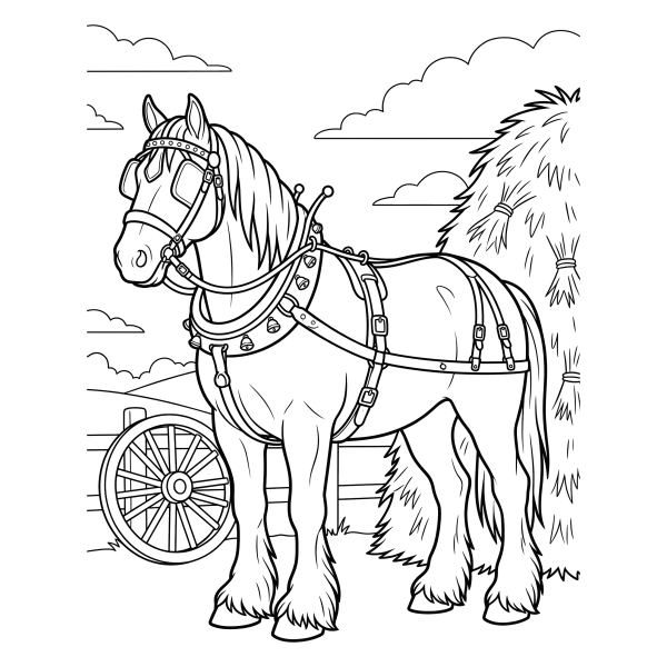 Coloriage Coloriage Cheval de Trait à imprimer