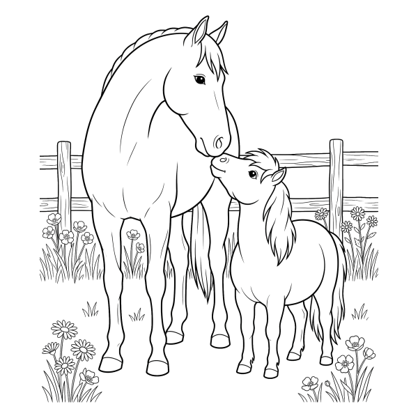 Coloriage Coloriage Cheval et Poney à imprimer