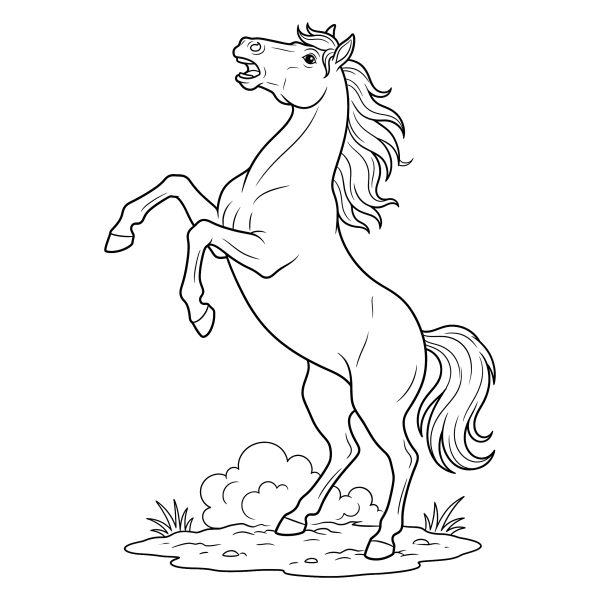 Coloriage Coloriage Cheval qui se Cabre à imprimer