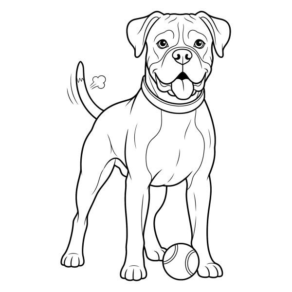 Coloriage Coloriage Chien Boxer à imprimer