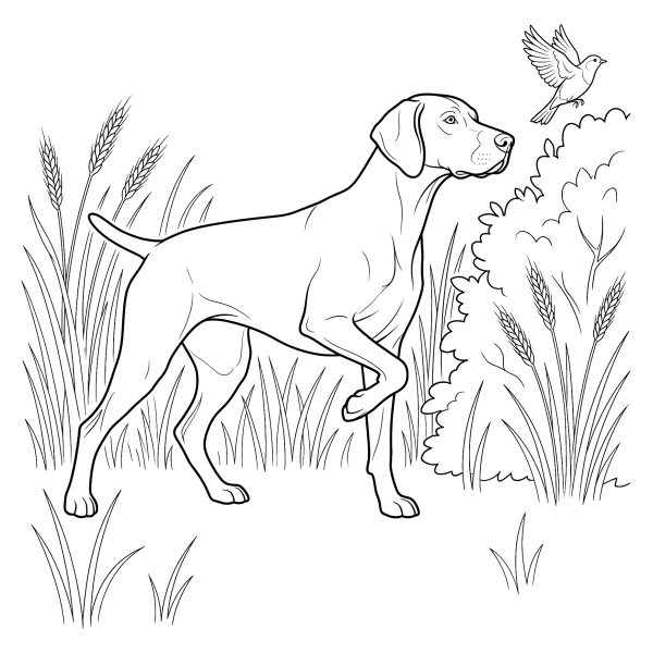 Coloriage Coloriage Chien de Chasse à imprimer
