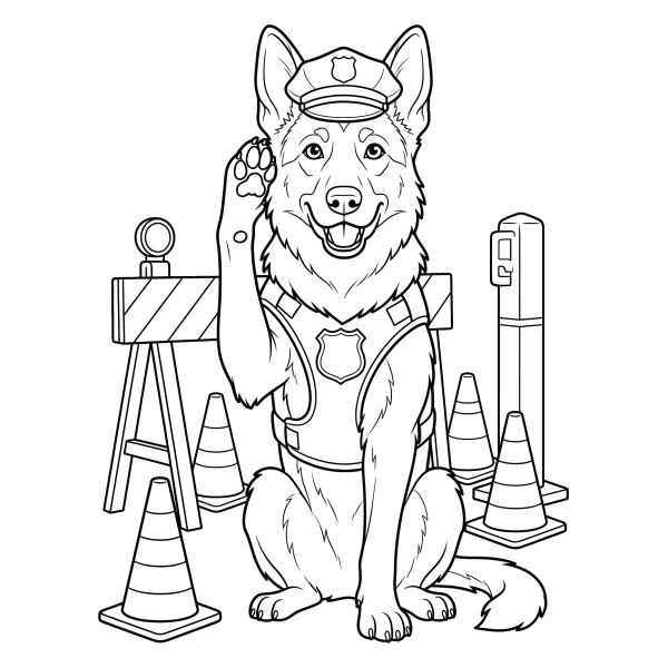 Coloriage Coloriage Chien de Police à imprimer