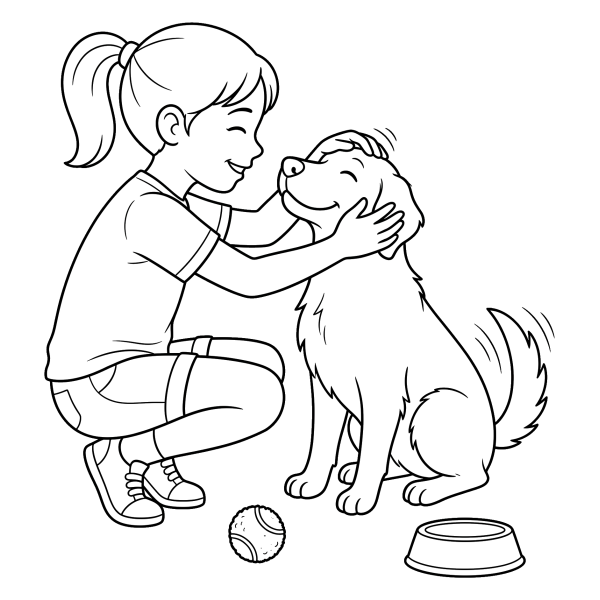 Coloriage Coloriage Chien Enfant à imprimer
