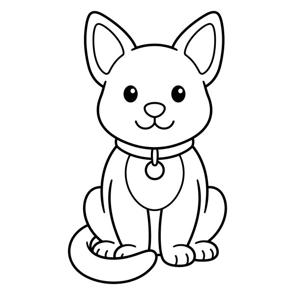 Coloriage Coloriage Chien Facile à imprimer