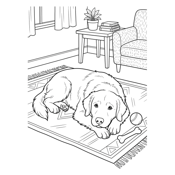 Coloriage Coloriage Chien Golden à imprimer