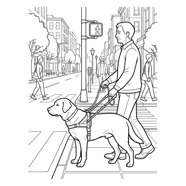 Coloriage Coloriage Chien Guide à imprimer