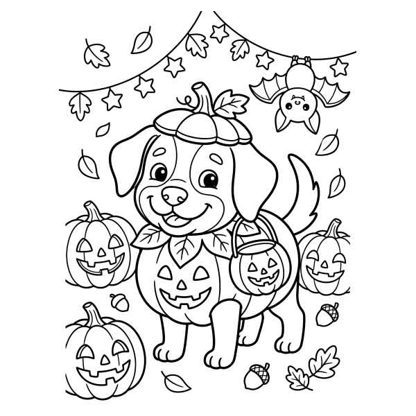 Coloriage Coloriage Chien Halloween à imprimer