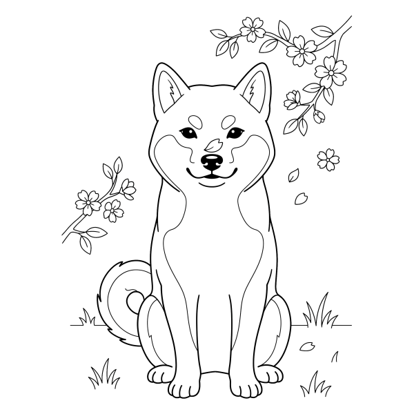 Coloriage Coloriage Chien Japonais à imprimer